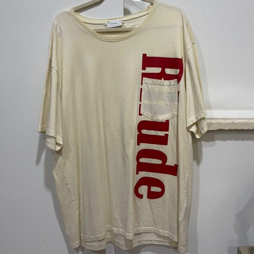Rhude Off-White Pocket Logo T-Shirt
